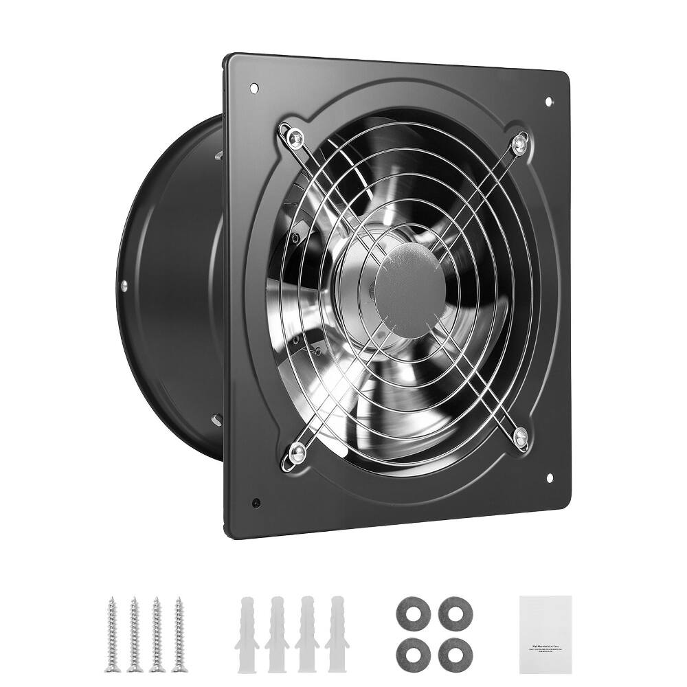 Front. Loheer - Loheer 10 Inch Exhaust Fan 988 CFM High Velocity Wall Mount Vent Fan for Kitchen and Garage Black.