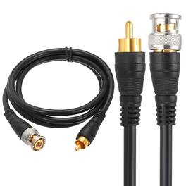 Unique Bargains - BNC Male to RCA Male Coaxial Cable 3-1/5FT 75-Ohm Camera Cable Cord for DVR CCTV Camera Security System Monitor Video - Black