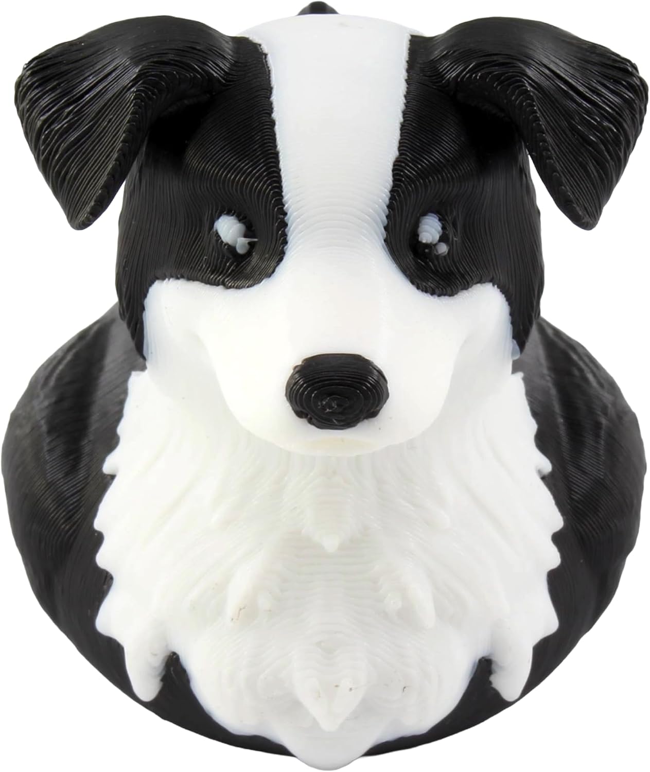 Angle. JuzToys - Border Collie Duck Figurine, 4x4 Ducking, Fun Car Dashboard Accessory, Unique Dog Gifts, Ducks for Cars by PowerTRC - Black|White.