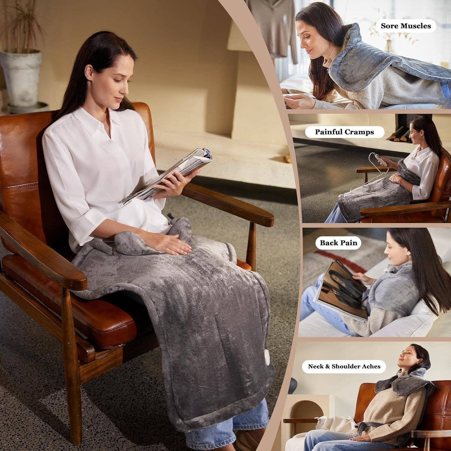 Sore Muscles  
Painful Cramps  
Back Pain  
Neck & Shoulder Aches