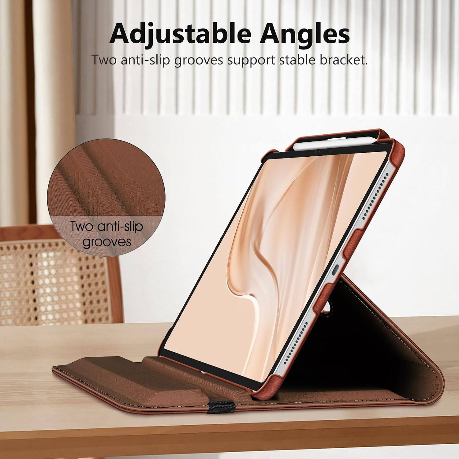 Adjustable Angles  
Two anti-slip grooves support stable bracket.  
Two anti-slip grooves