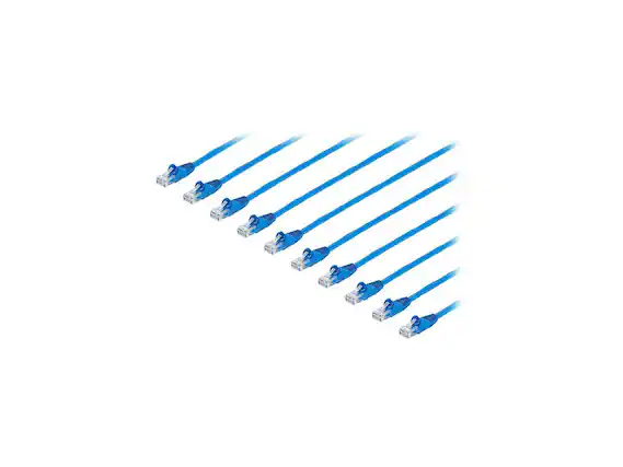 Front. StarTech.com - StarTech.com 5ft CAT6 Cable 10-Pack - Blue, Snagless RJ45, 24 AWG (N6PATCH5BL10PK).