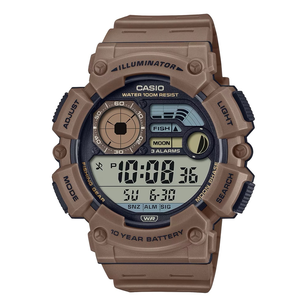 Casio - Men's Digital Watch with Band - WS-1500H-5AV - Brown