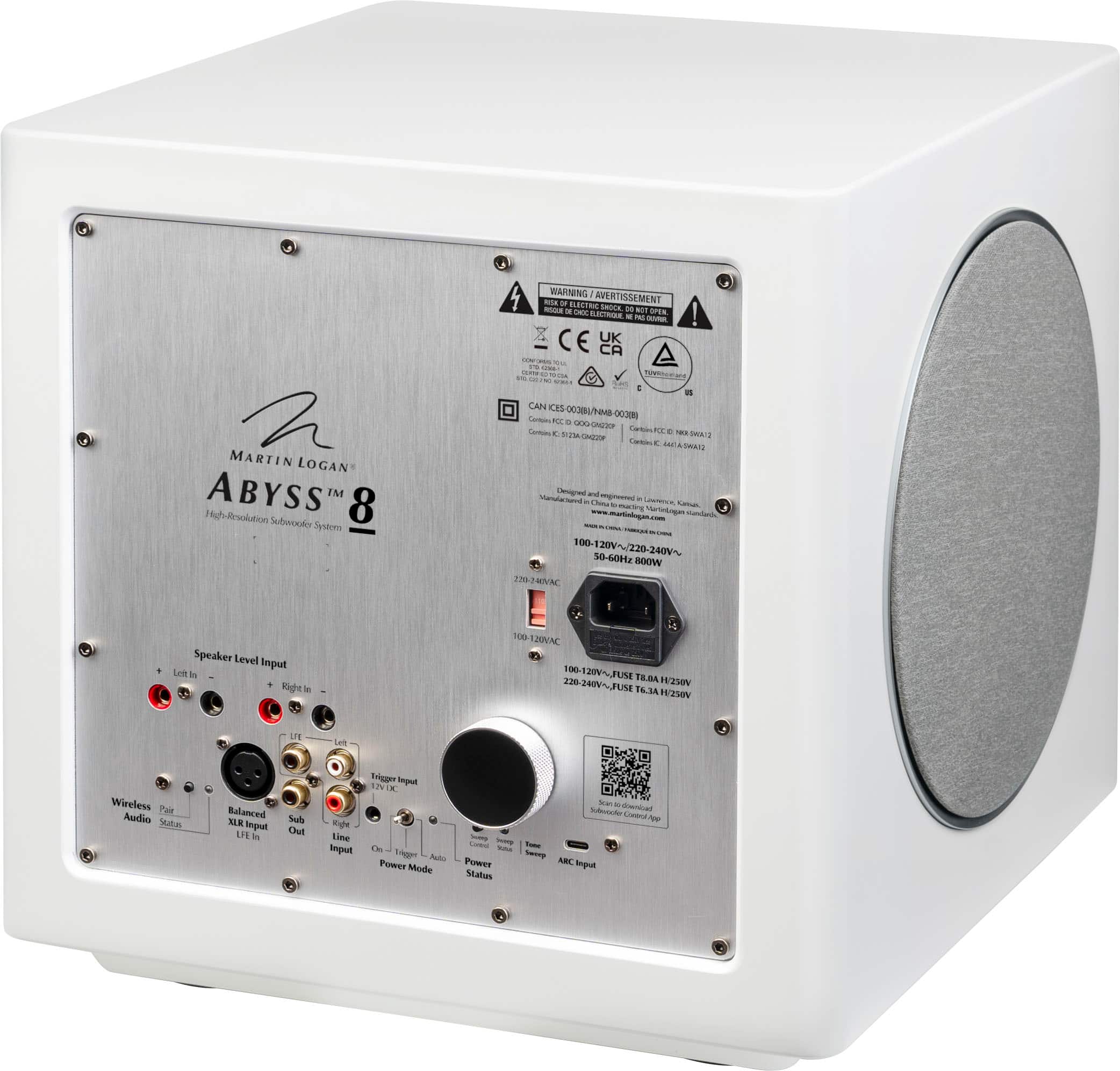 WARNING - Avertissement - DE STRUCTURE - AMOISA - NT aES - ETOA - To - CE UK CA ! MARTIN LOGAN Abyss IM 8 AgoResolution Subvector Systems - 1 i CAN CBS 008/MB 003 204m2 F - uno -it Catn NE . - . D Laa . Uherngred - Menla - . 1a - 100- 50-60Hz OW 20-38NNC Speaker Level Input Les i Kight de 100 120VNC 100 120V-JUNE I TH.BA H0 D40V~JUSE TH.34 W/ZSN LN Lel Wireless Pan Audio Se Balanoed 1 Impul u in Sub Cui Snoger Toel IN 1. Rgh Lime Smpo IN - 1gn Ao PURCE Mode Sa nt wica Cea - - - - PomeT NEC tepul Status
