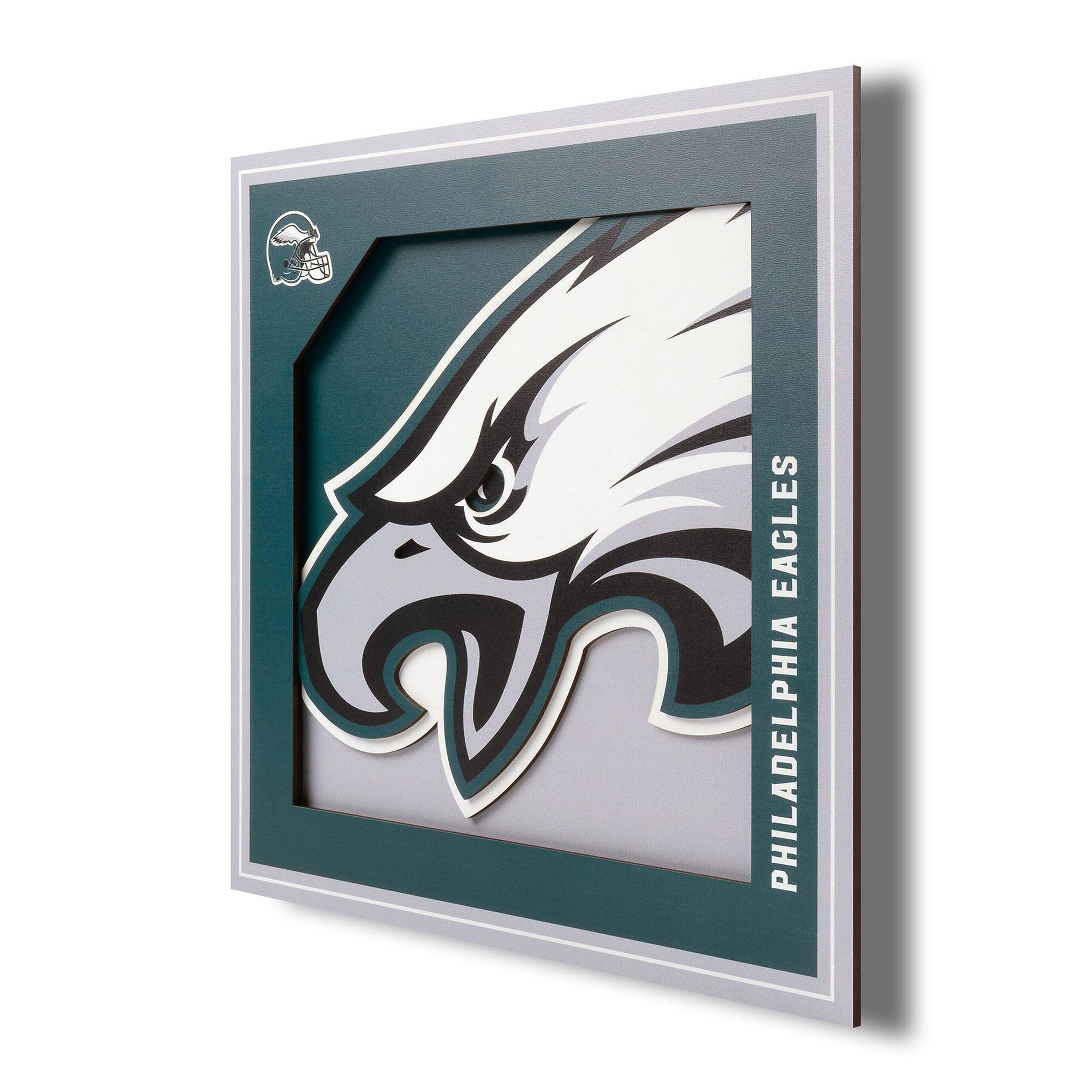 YouTheFan - Philadelphia Eagles 12'' x 12'' 3D Logo Wall Art - Multicolor