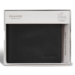 Champs - Onyx Collection Leather Top Wing Wallet - Brown