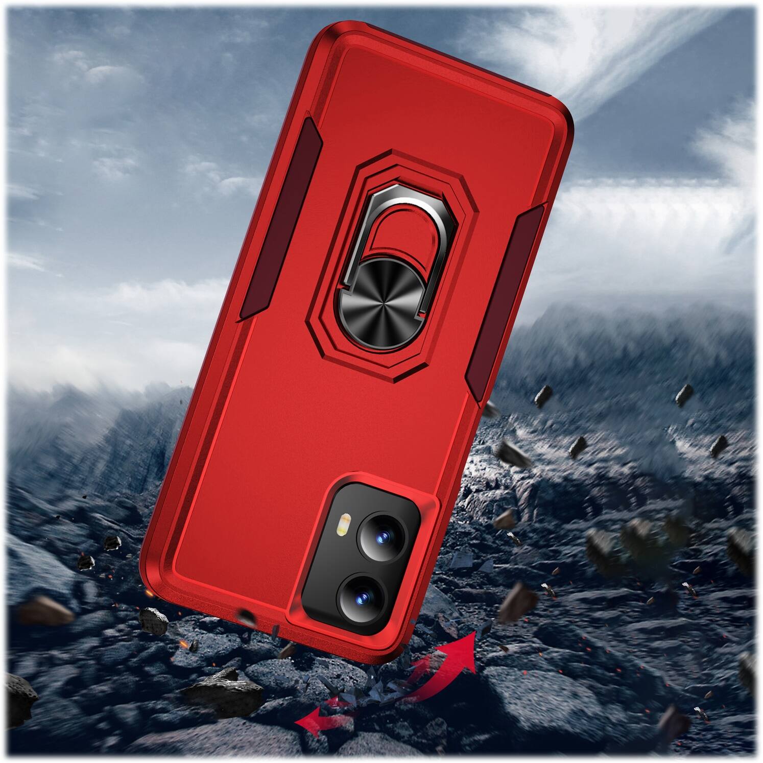 Alt View 15. SaharaCase - Raider Series ArmorPro Case for Motorola G 5G (2024) - Viper Red.