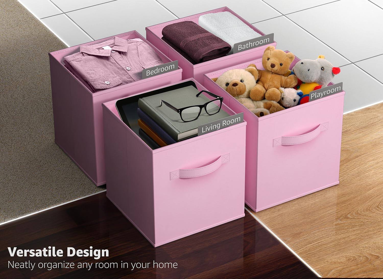 Versatile Design  
Neatly organize any room in your home  

Bedroom  
Bathroom  
Living Room  
Playroom