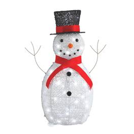 NOMA - Snowman Christmas Display PreLit Bright LED Outdoor Holiday Lawn Decoration - White