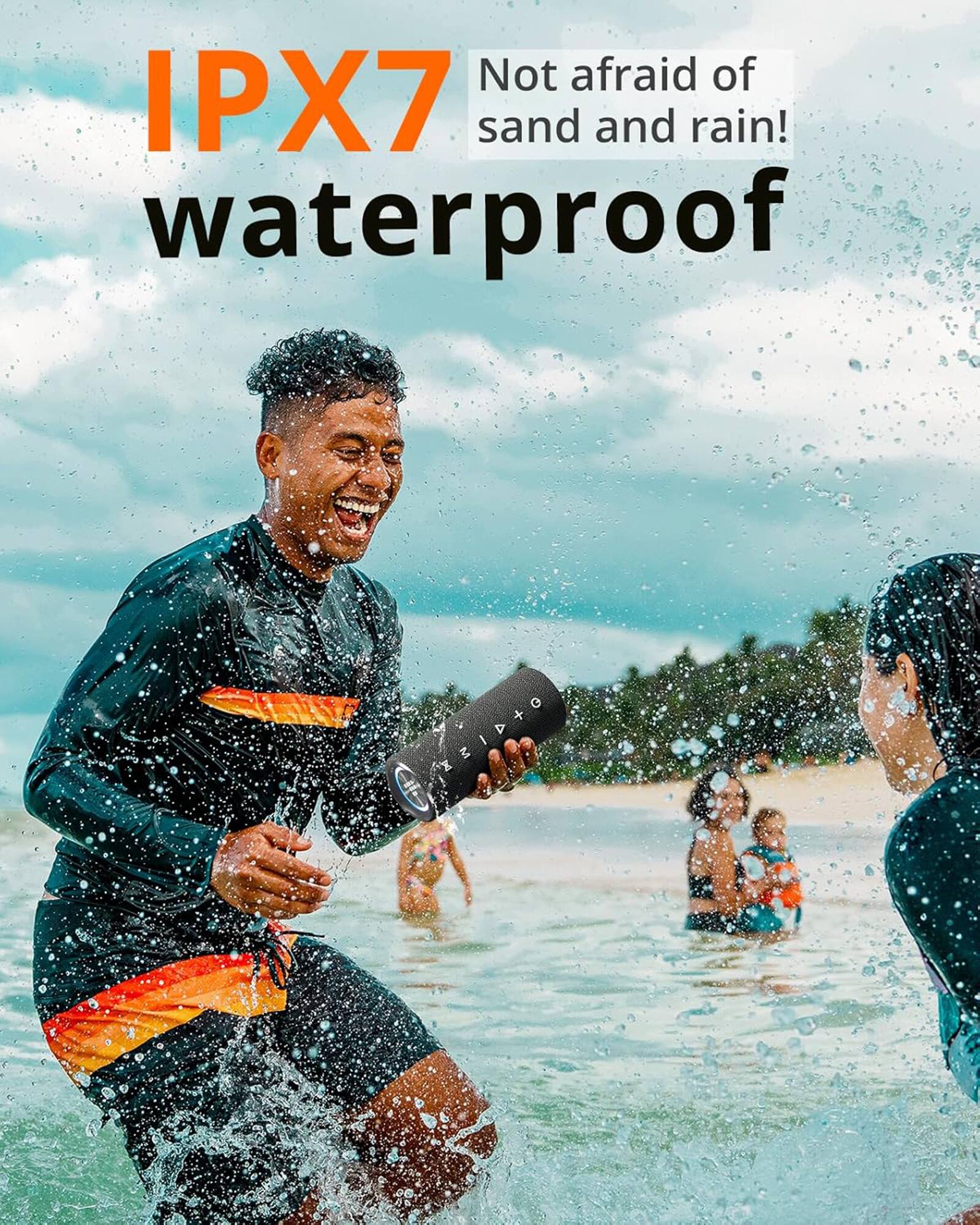 Not afraid of IPX7 sand and rain! waterproof & XZID+O