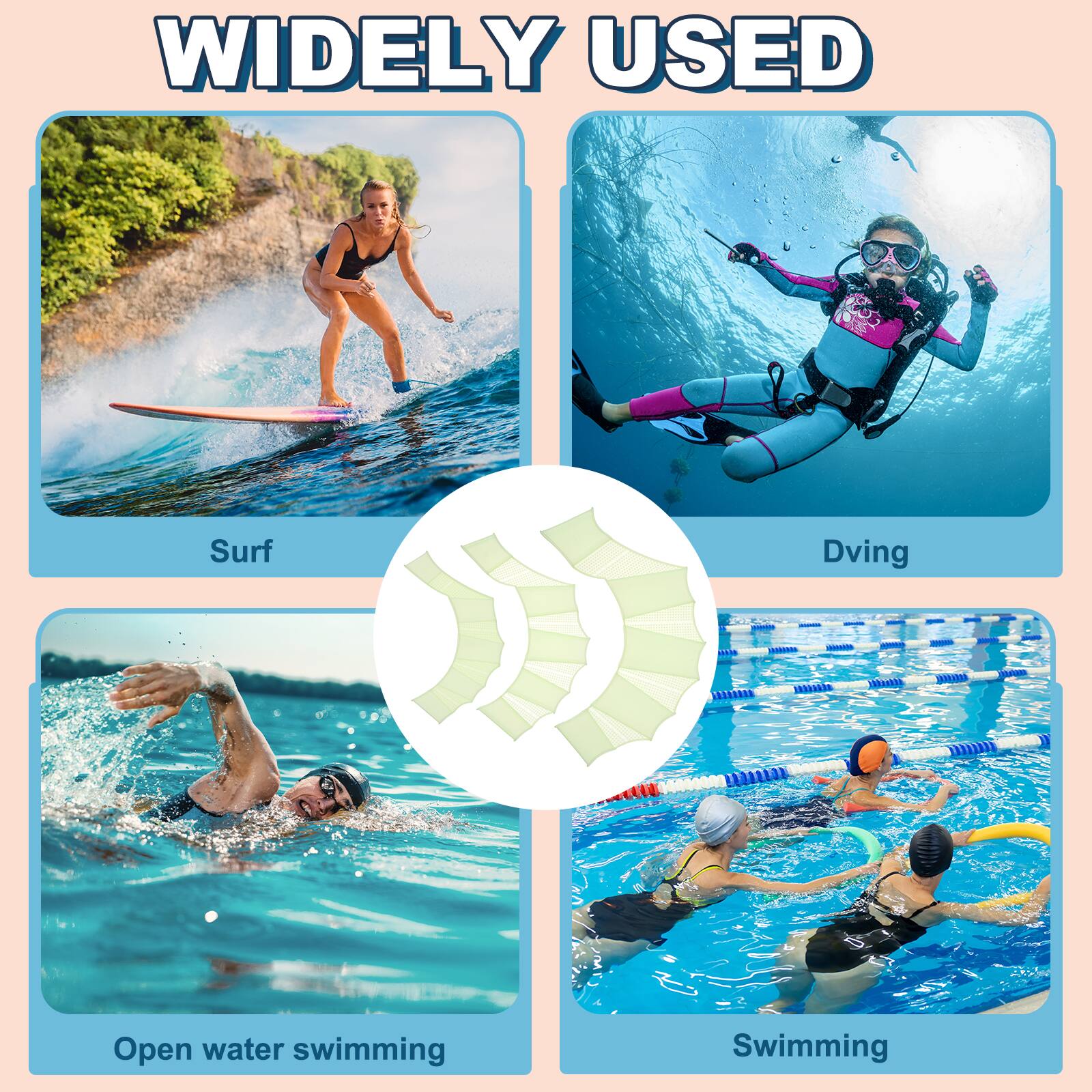 WIDELY USED

- Surf
- Diving
- Open water swimming
- Swimming