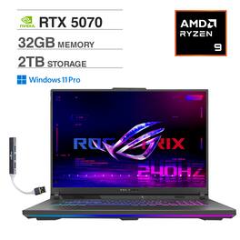 ASUS - ROG Strix G18 G814PP-DS94 Gaming Laptop, Ryzen 9 8940HX, 32GB, 2TB SSD, 18" (2560x1600), RTX 5070, Win 11 Pro - Eclipse Gray