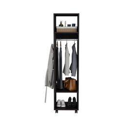 TuHome - Cluster Cabinet Wardrove with Mirror MDF - Black