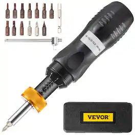 VEVOR - Torque Screwdriver, 1/4\" Drive Screwdriver Torque Wrench, Torque Screwdriver 10-70 in/lbs Torque Range Accurate to ±5% - Black