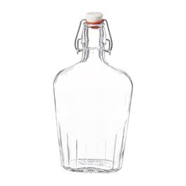 Bormioli Rocco - Fiaschetta Glass Pocket Flask 17 oz Leak Resistant Dishwasher Safe - Clear