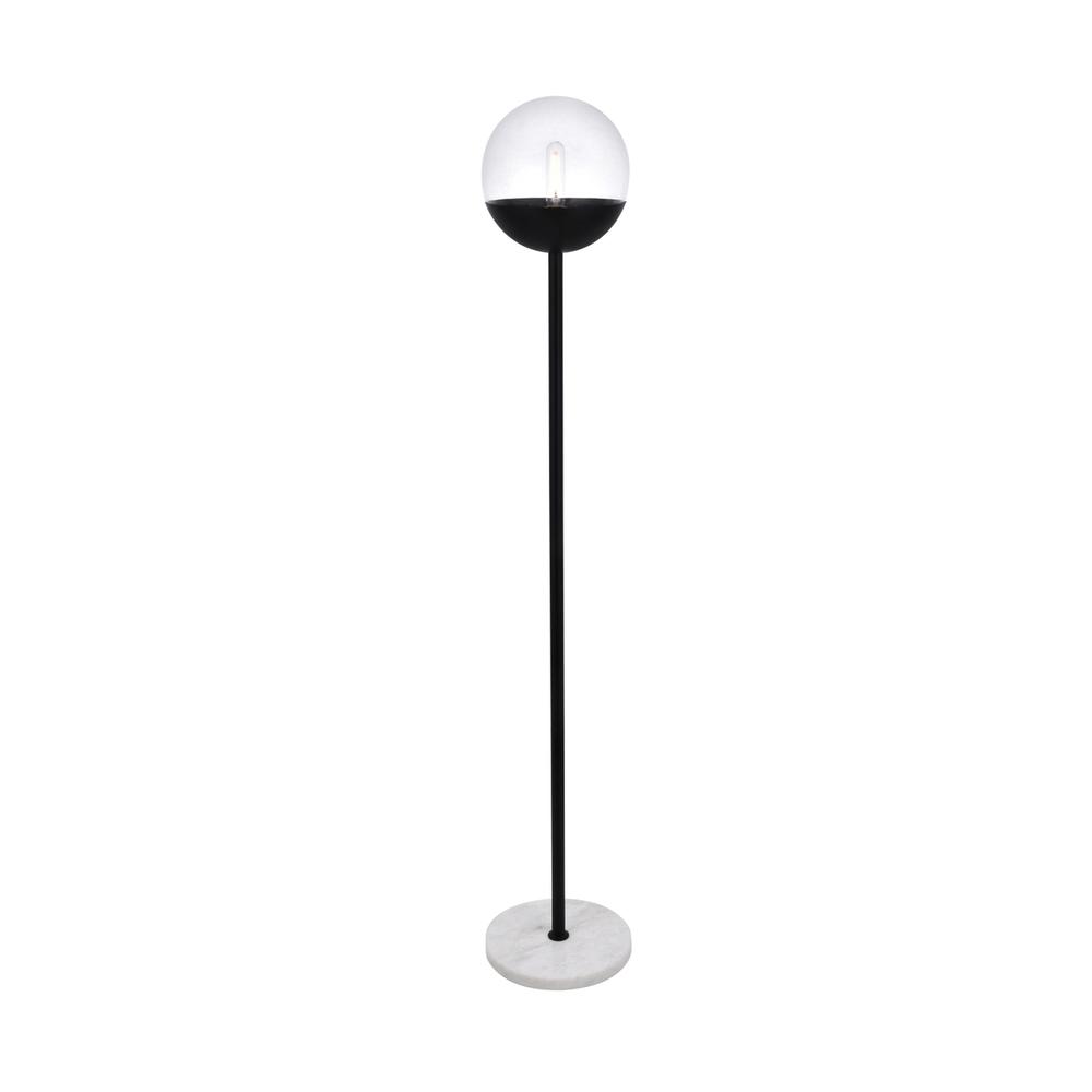 Alt View 1. Living District - Eclipse 1 Light Black Floor Lamp With Clear Glass - Black And Clear.