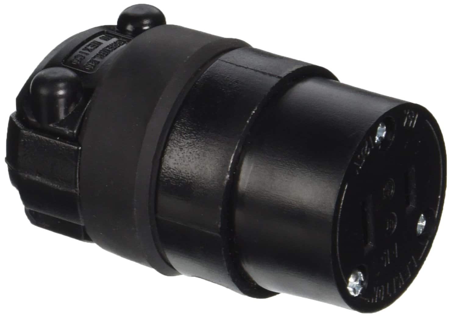 Leviton - Commercial and Residential Rubber Non-Polarized Connector 1-15R 18-12 AWG 2 Pole 2 Wire - Black