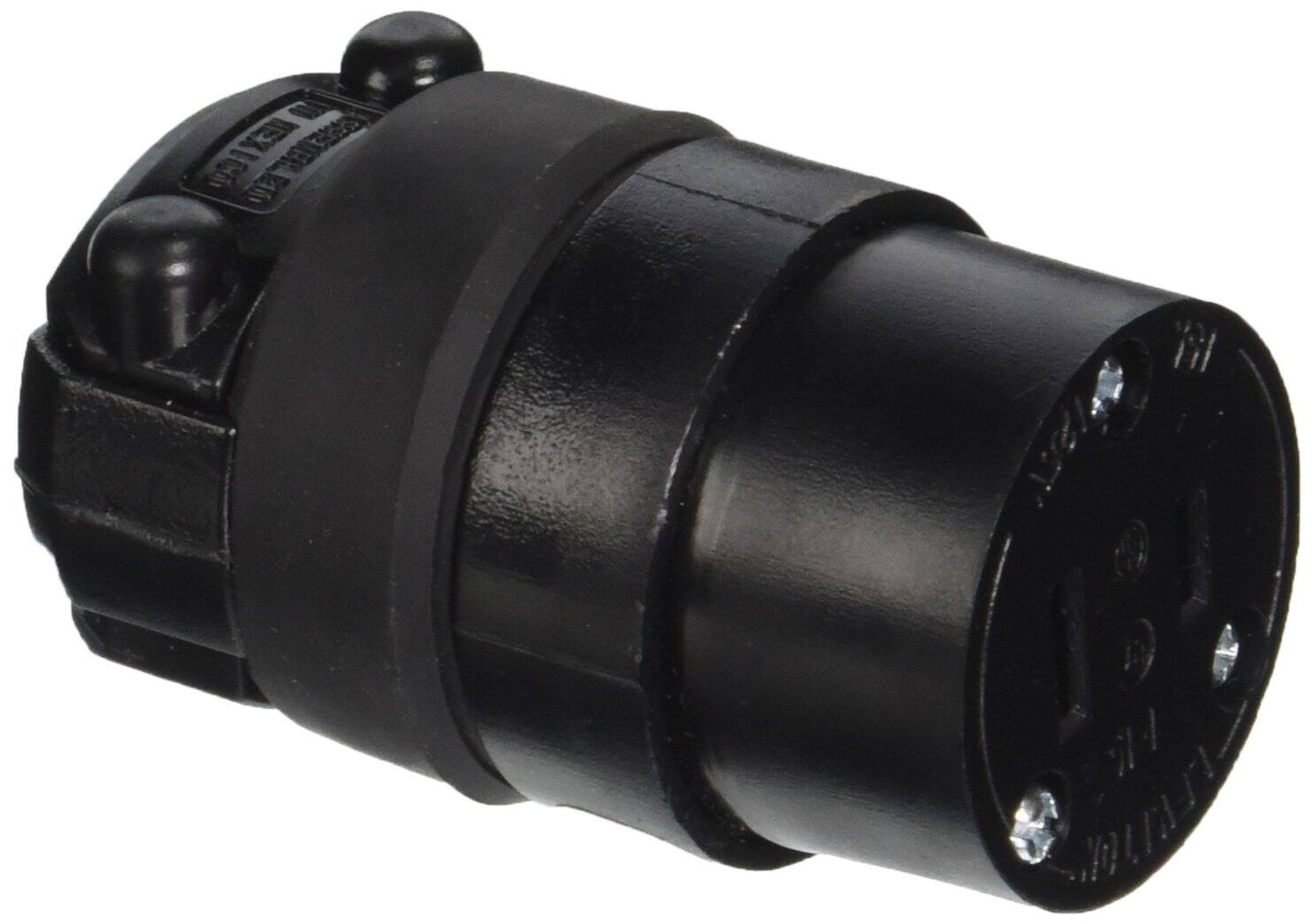 Front. Leviton - Leviton Commercial and Residential Rubber Non-Polarized Connector 1-15R 18-12 AWG 2 Pole 2 Wire - Black.