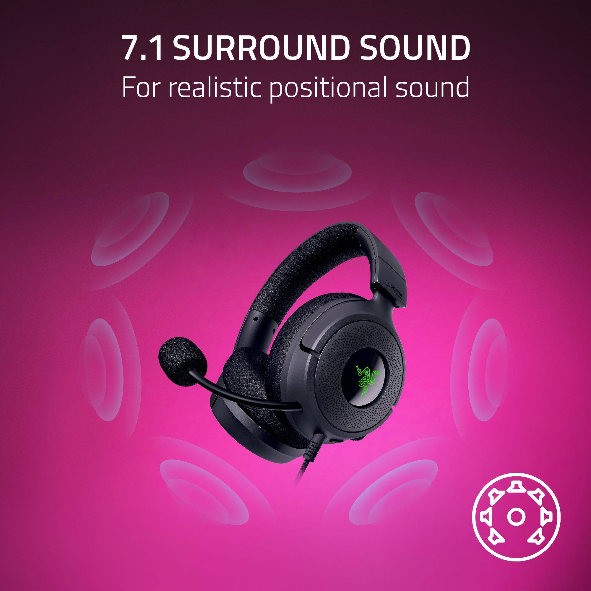 7.1 SURROUND SOUND  
For realistic positional sound