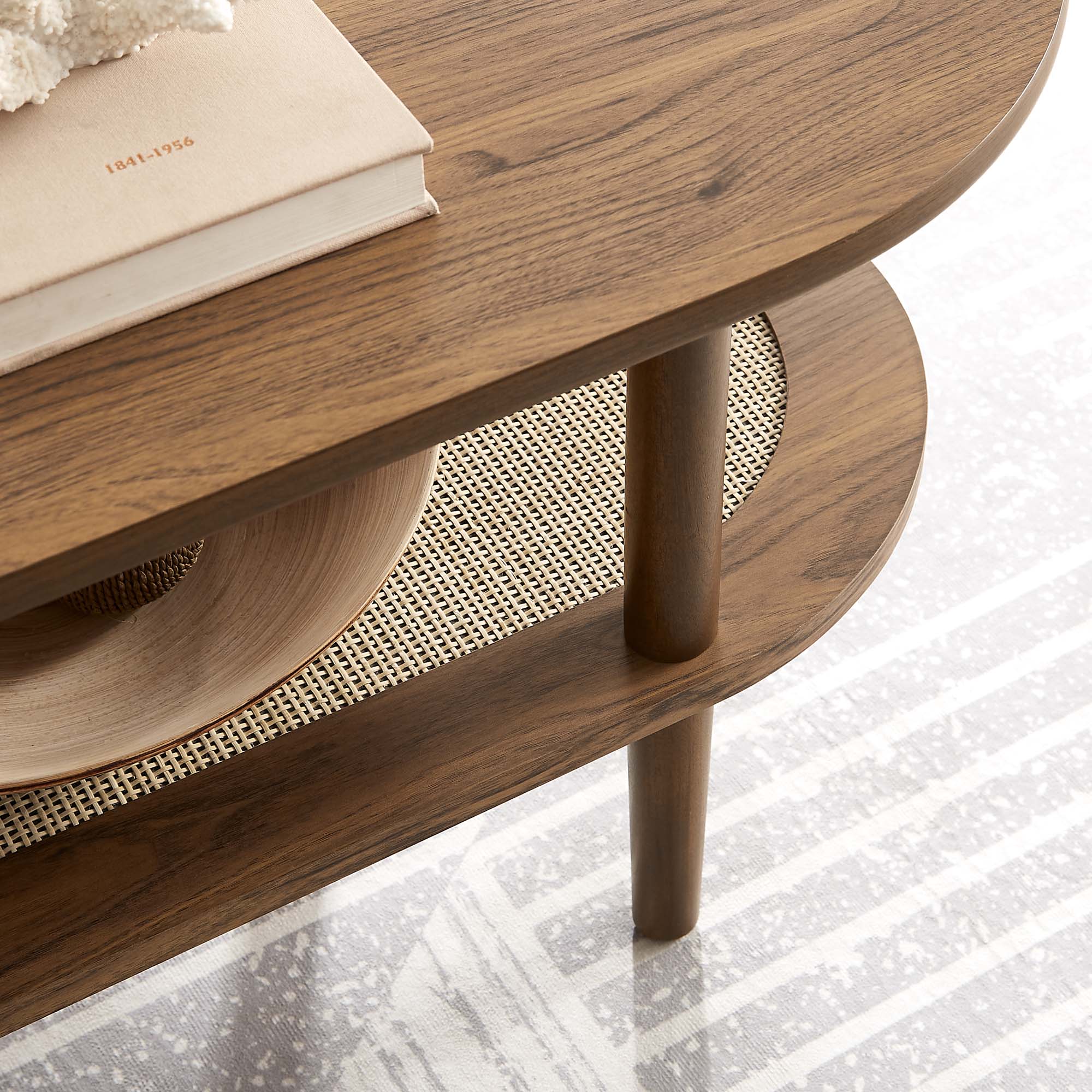 Alt View 1. Modway - Torus Oval Coffee Table by Modway - Walnut.