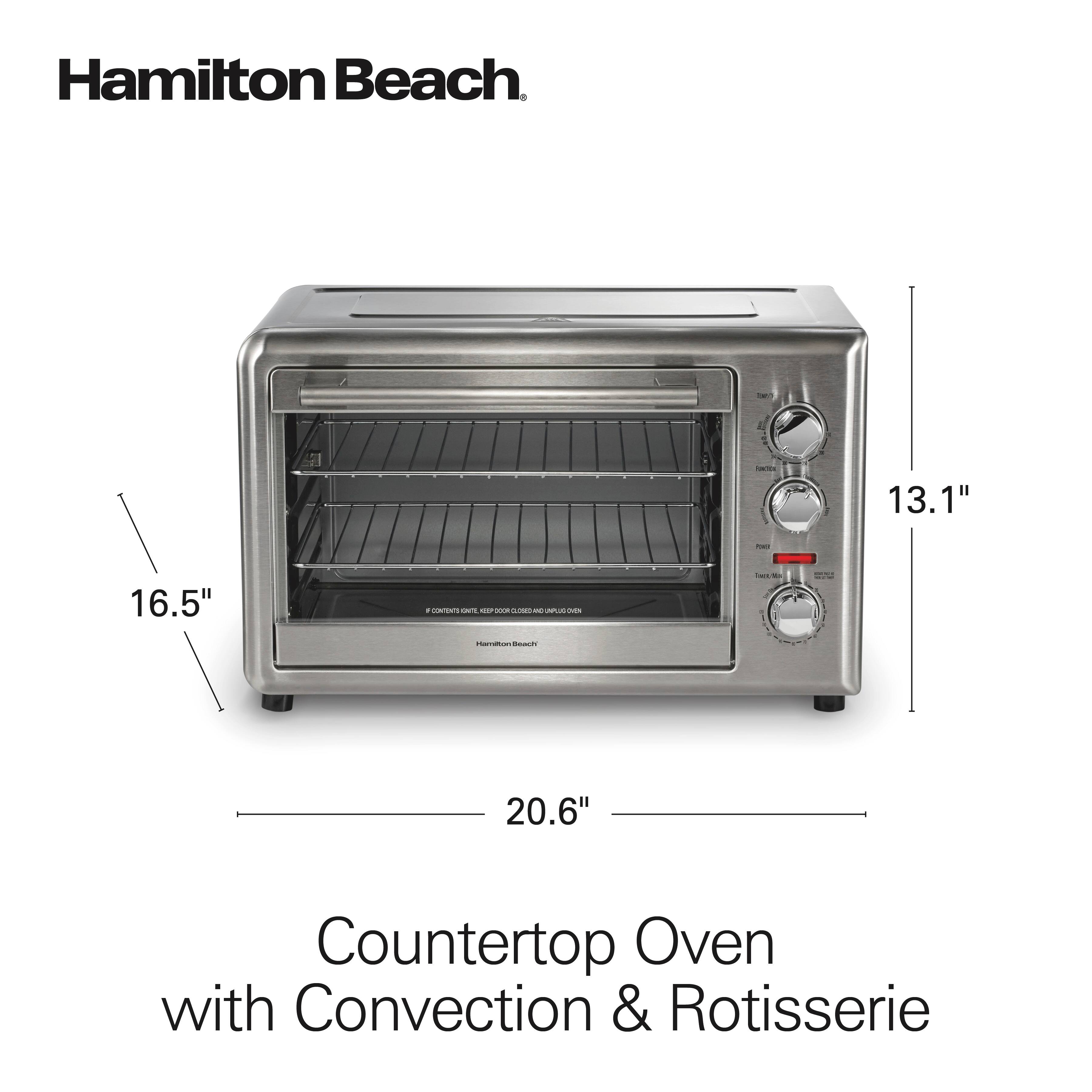Hamilton Beach

13.1"  
16.5"  
20.6"

Countertop Oven with Convection & Rotisserie