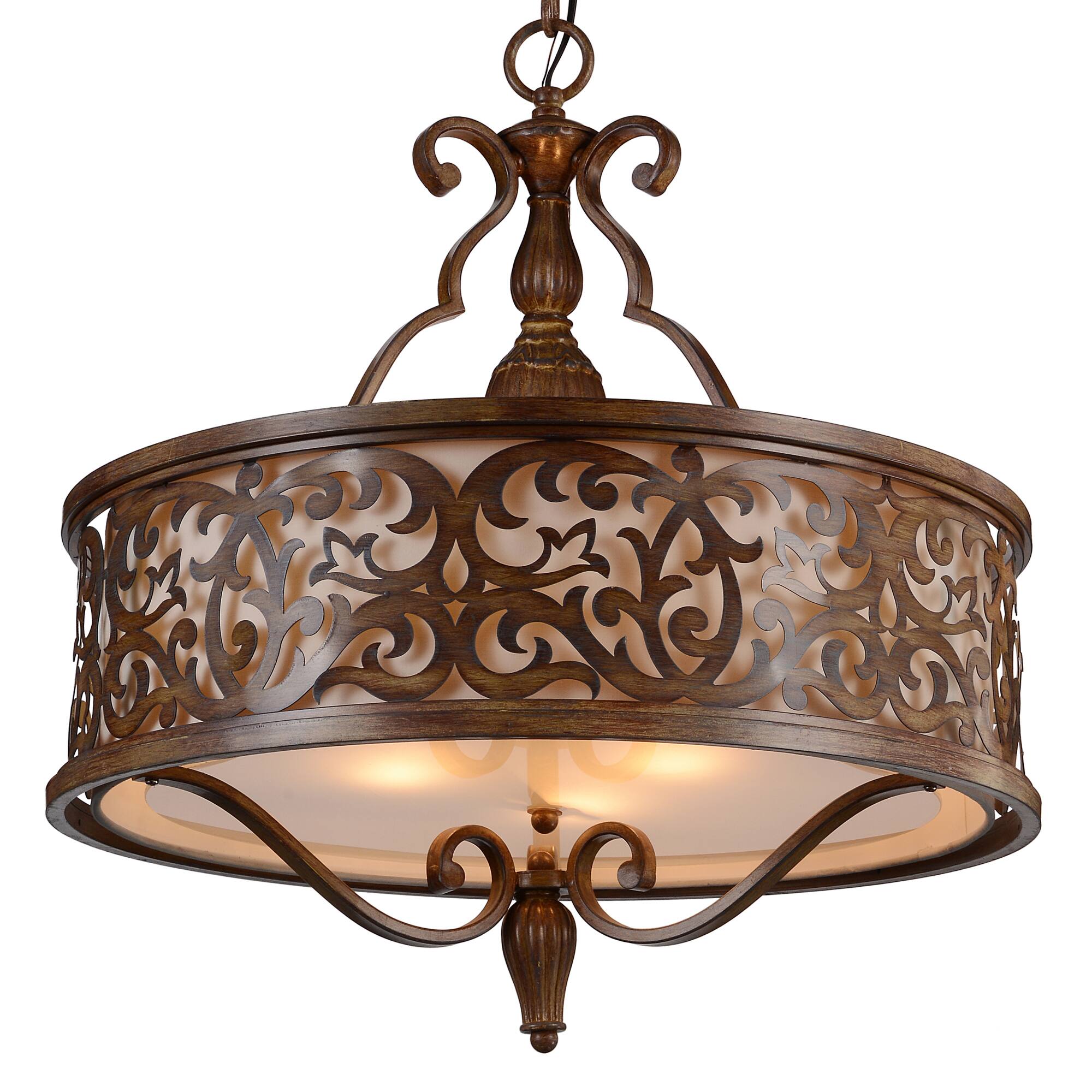 Angle. CWI Lighting - Nicole 5 Light Drum Shade Chandelier With Brushed Chocolate Finish - Brushed Chocolate.