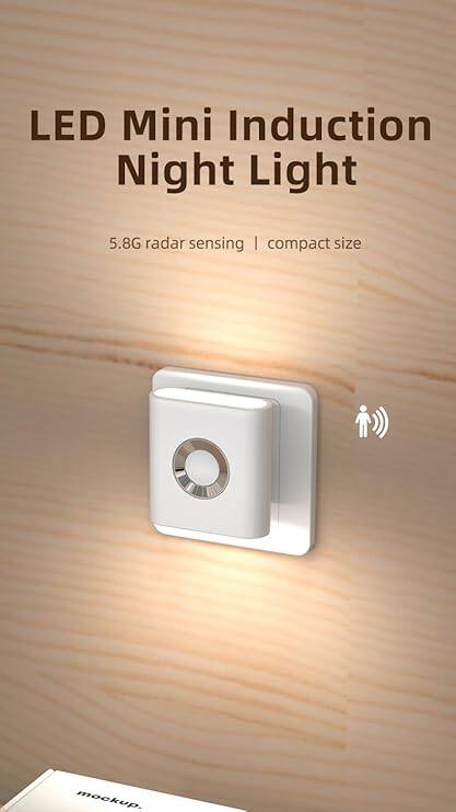 LED Mini Induction Night Light  
5.8G radar sensing | compact size