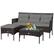 Front. Costway - Costway 3PCS Patio Rattan Furniture Set 3-Seat Sofa Cushioned Table Garden - Gray.