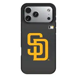 Keyscaper - MLB - San Diego Padres Bump Case with 8.2ft Drop Protection - 15 Pro - Black