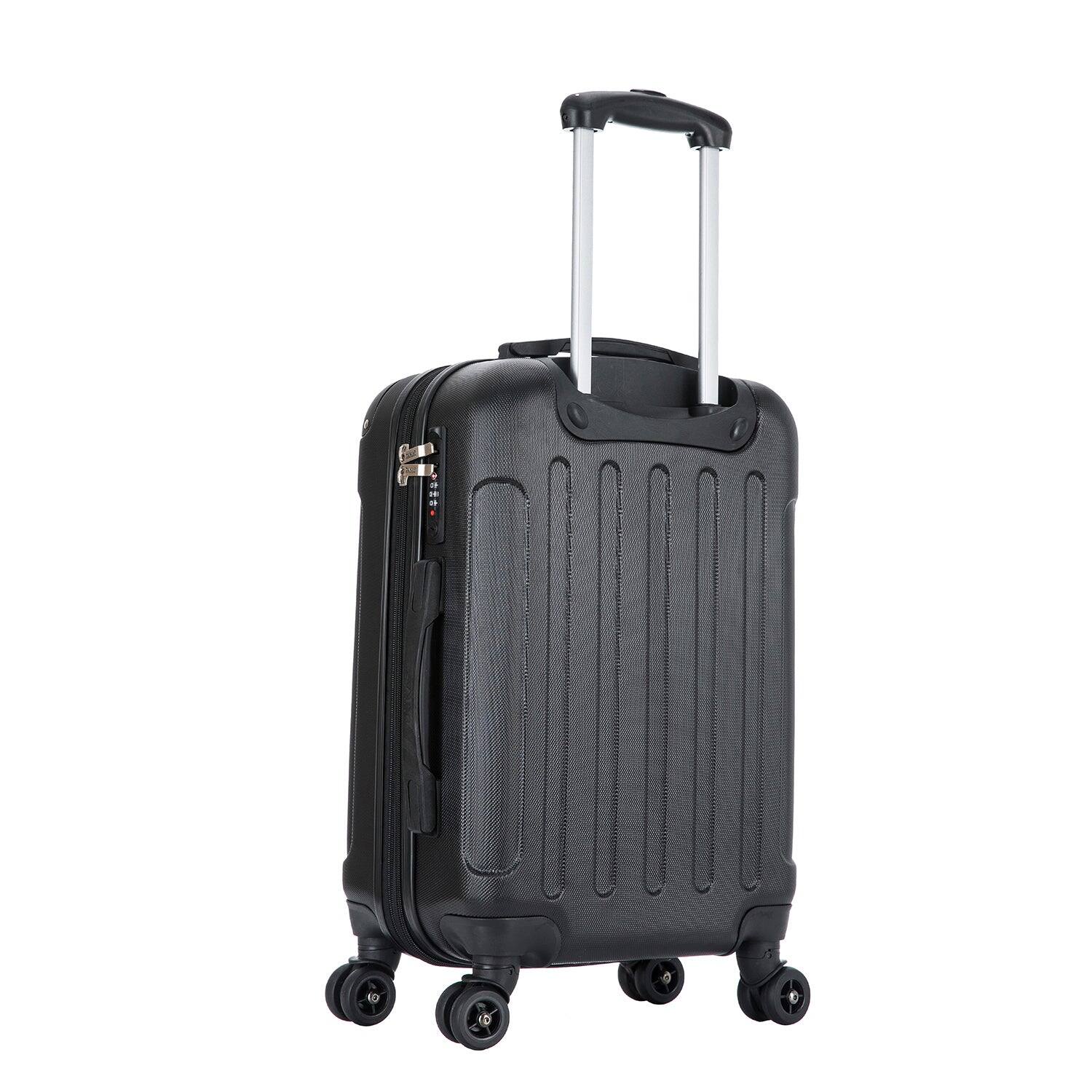 Alt View 1. DUKAP - Intely Hardside Spinner Luggage 20" carry-on with integrated USB port - BLACK.