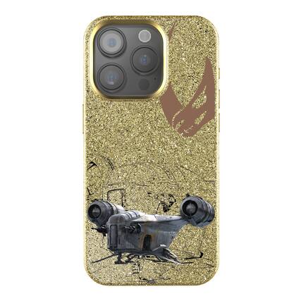 Front. Keyscaper - Star Wars: A New Hope FactionTech Gold Bling Phone Case - Apple iPhone 15 - Razor Crest.