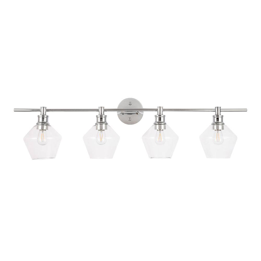 Alt View 1. Living District - Gene 4 light Chrome and Clear glass Wall sconce - Chrome And Clear Glass.