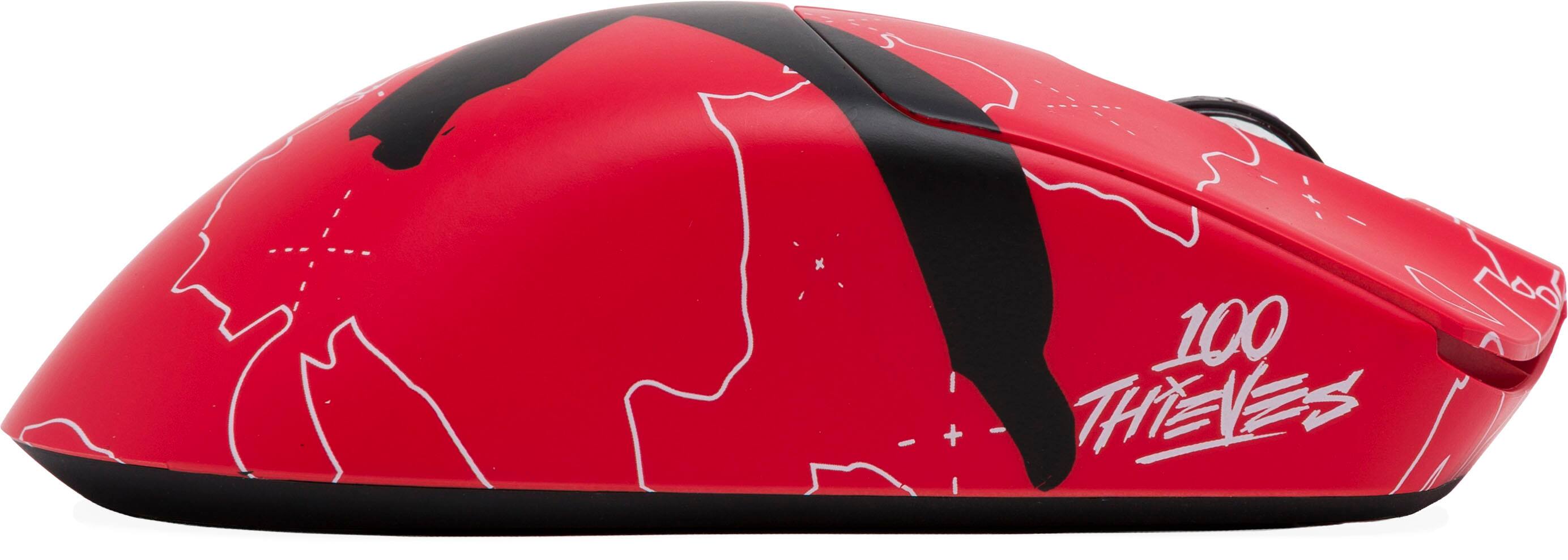 Left. Higround - Yuma Lightweight Wireless Optical Gaming Mouse with Hand-Applied Art - Wireless - 100 Theives - Team Issue.