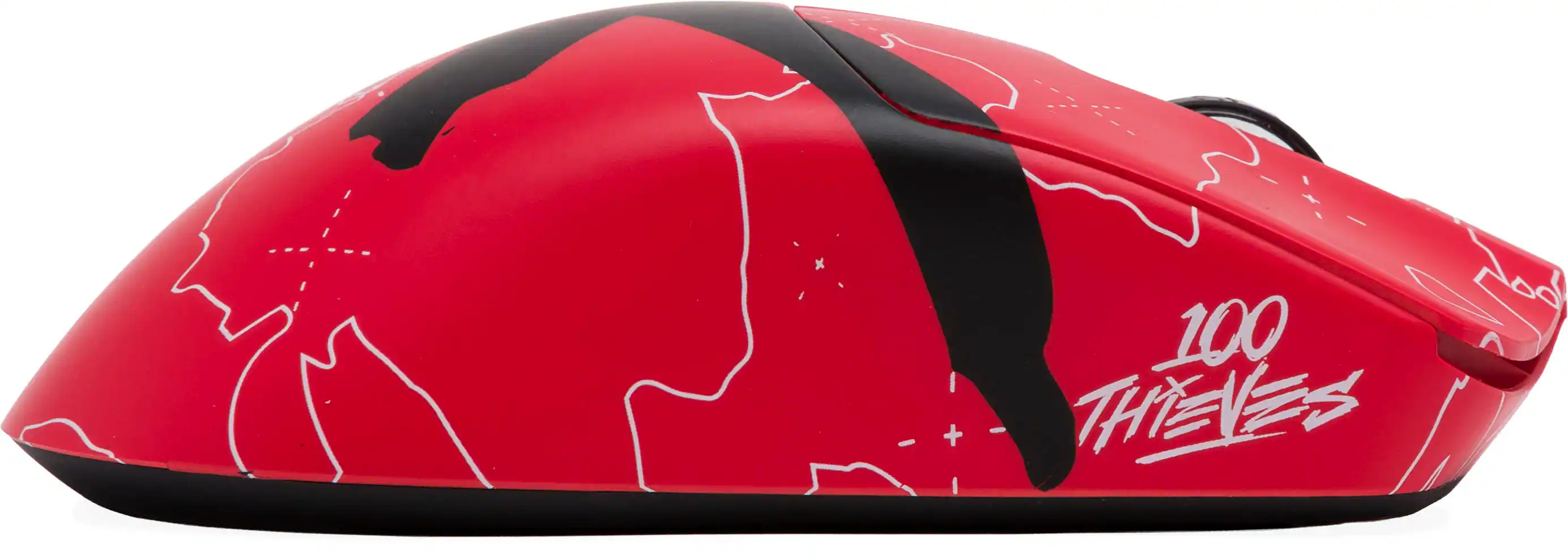 Left. Higround - Yuma Lightweight Wireless Optical Gaming Mouse with Hand-Applied Art - Wireless - 100 Theives - Team Issue.