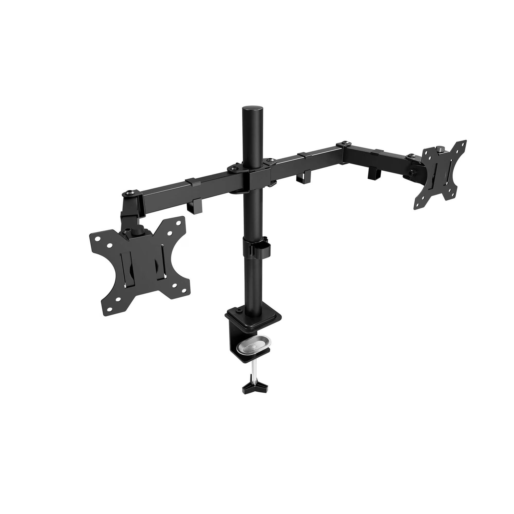 Back. CloudRest Pro - Dual Monitor Desk Mount Fully Adjustable Dual Monitor Arm for 2 Computer Screens up to 32 inch Heavy Duty Monitor Stand - Black.