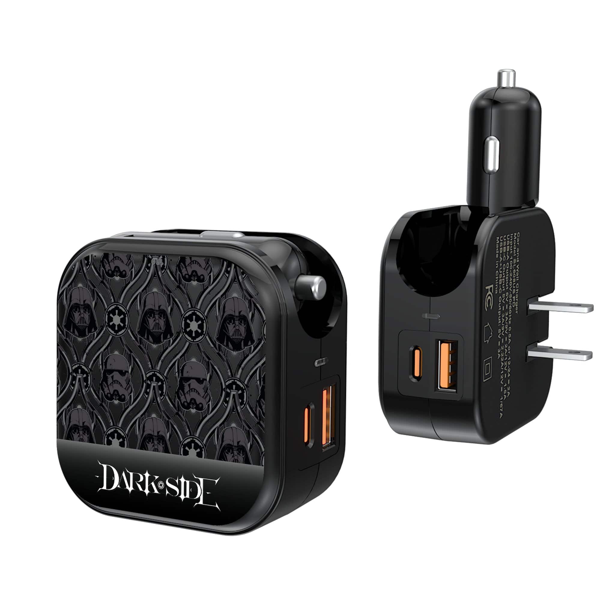 Keyscaper - Star Wars: A New Hope Pattern 2 in 1 USB A/C Charger - Dark Side