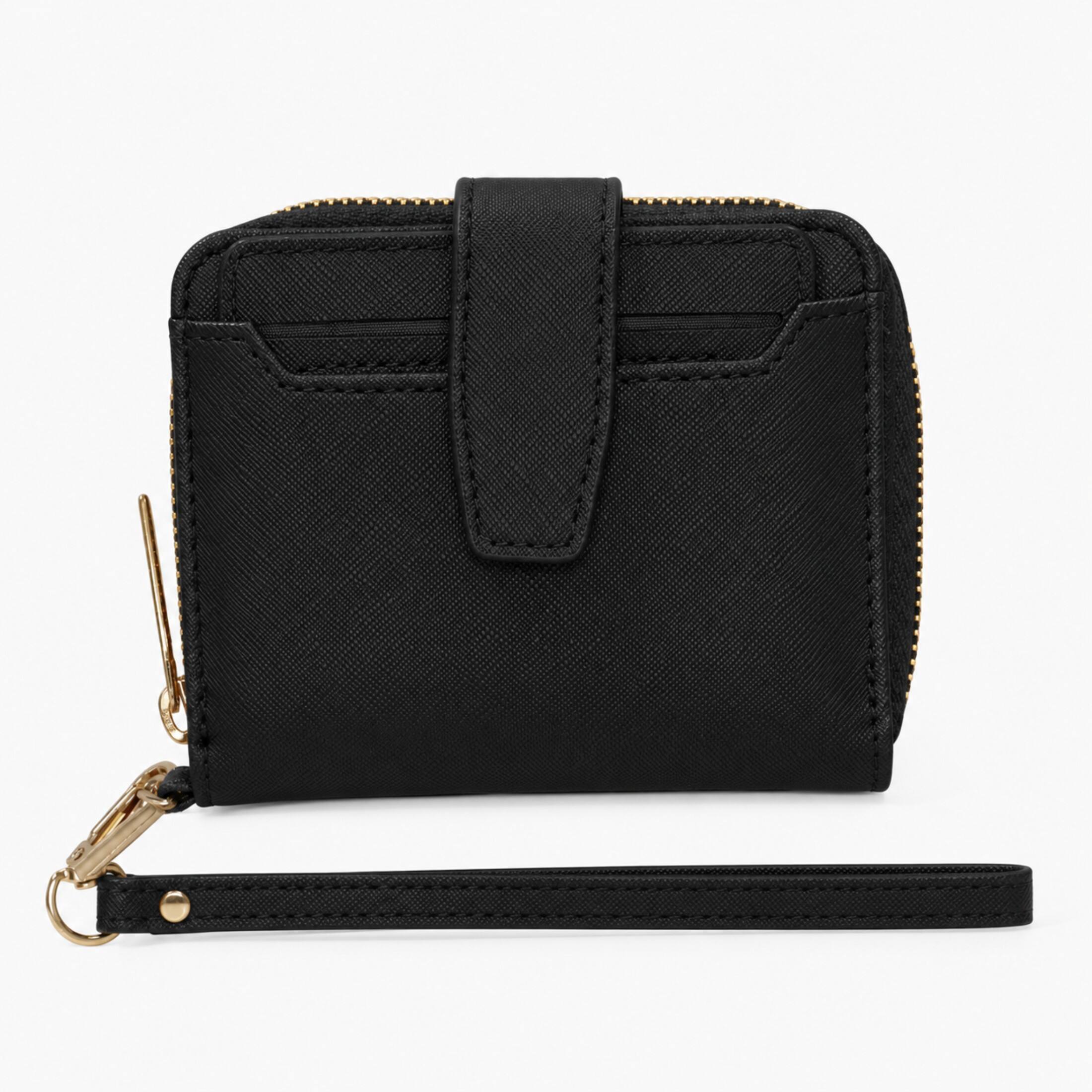 Front. Hynes Eagle - Luxe Compact RFID Wallet – Hynes Eagle - Jet Black.