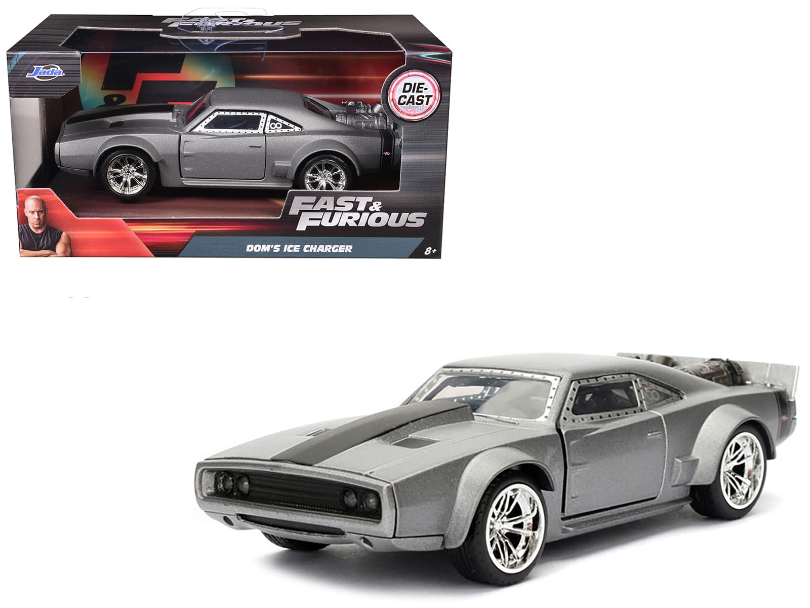 Dom's Ice Charger Fast & Furious F8 "The Fate of the Furious" Movie 1/32 Diecast Model Car by Jada - Silver