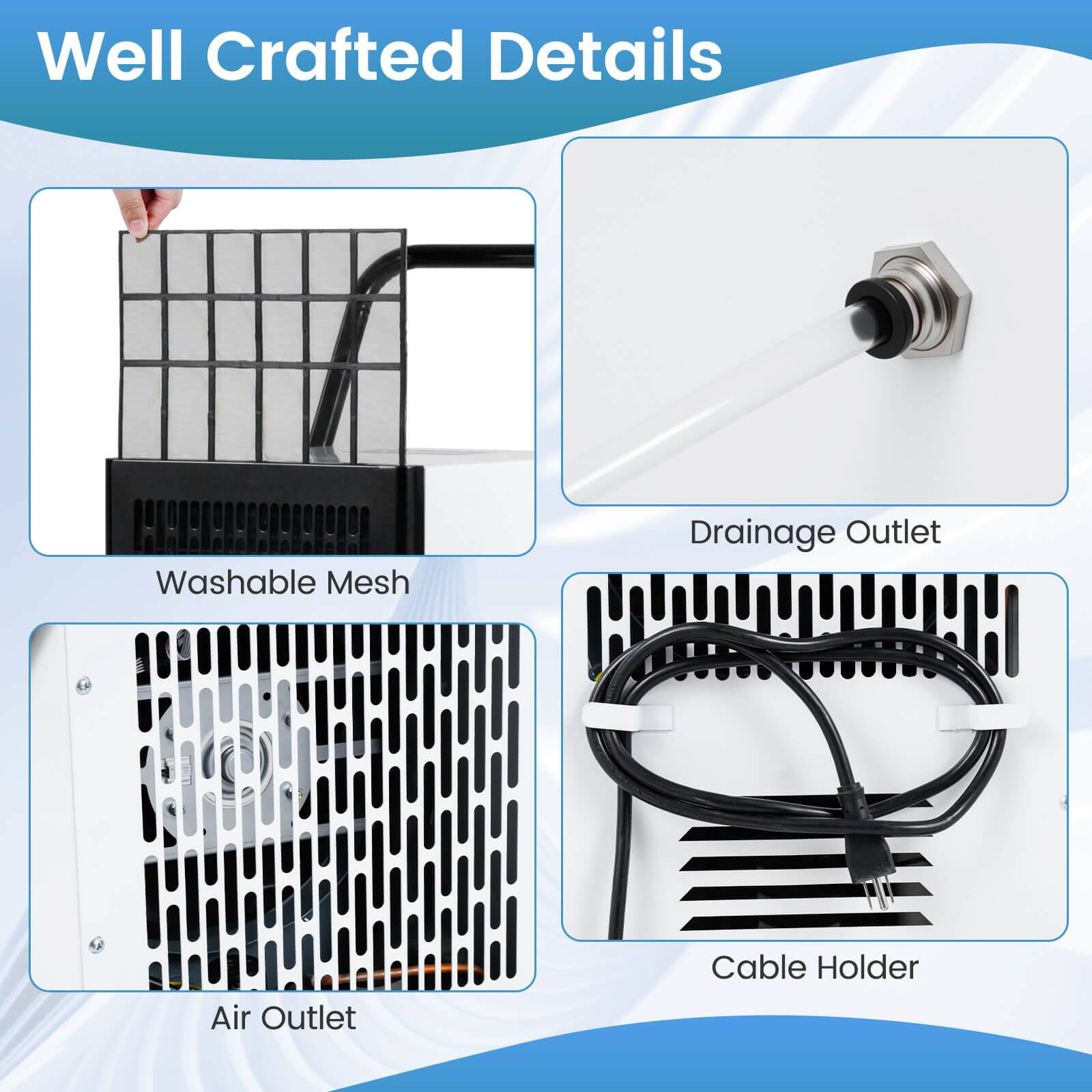 Well Crafted Details

- Washable Mesh
- Drainage Outlet
- Air Outlet
- Cable Holder