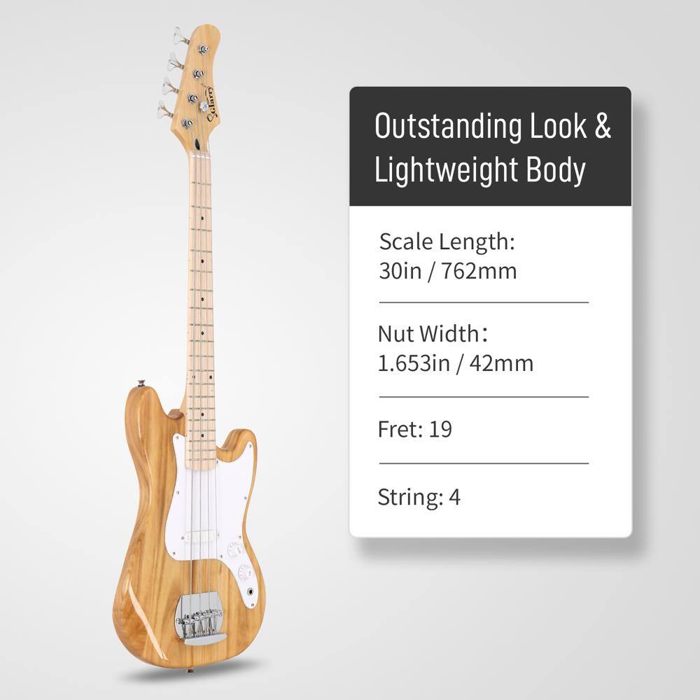 K 4 Sularry  
Outstanding Look & Lightweight Body  
Scale Length: 30in / 762mm  
Nut Width: 1.653in / 42mm  
Fret: 19  
String: 4