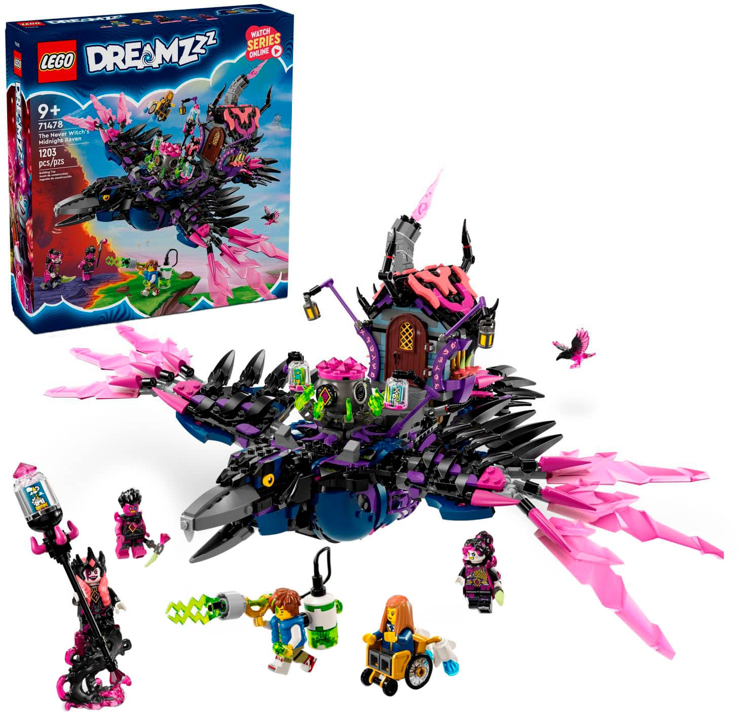 LEGO DREAMZzz The Never Witch’s Midnight Raven, Spooky Toy 71478 ...