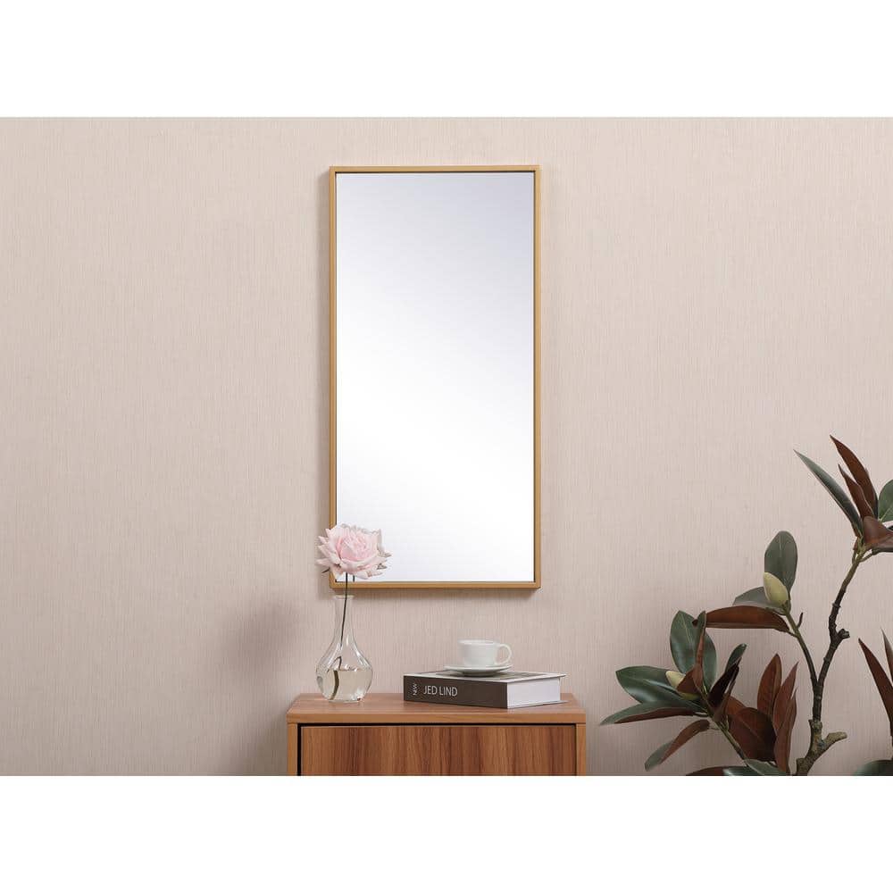 Elegant Decor - Metal frame rectangle mirror 14x28 inch in - Brass price history on PriceWatchPro