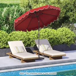 Mondawe - 10 FT Patio Umbrella with Push Button Tilt and Crank Lift - Red