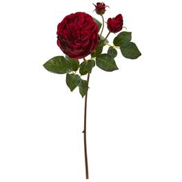BreeBe - 22" Rose Artificial Flower (Set of 6) - Black Red