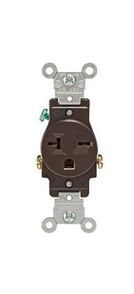 Leviton - 105-5821 Grounding Power Outlet, 20 A 250 V NEMA 6-20R Tamper-Resistant - No Color