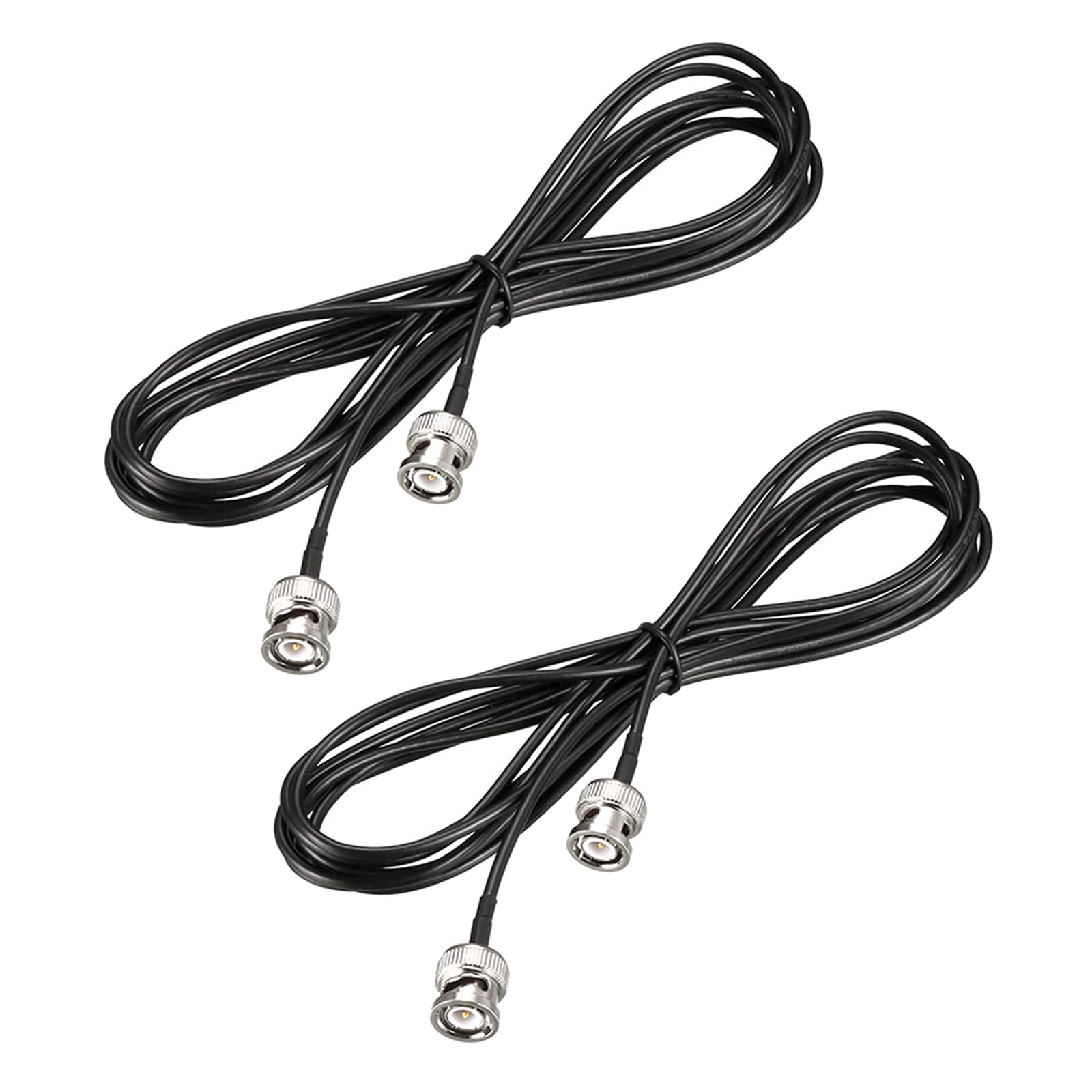 Unique Bargains - 2pcs BNC Male to Male Coaxial Jumper Cable 50 Ohm 32.8 Feet RG174 - Black