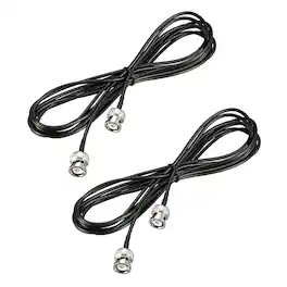 Unique Bargains - 2pcs BNC Male to Male Coaxial Jumper Cable 50 Ohm 32.8 Feet RG174 - Black