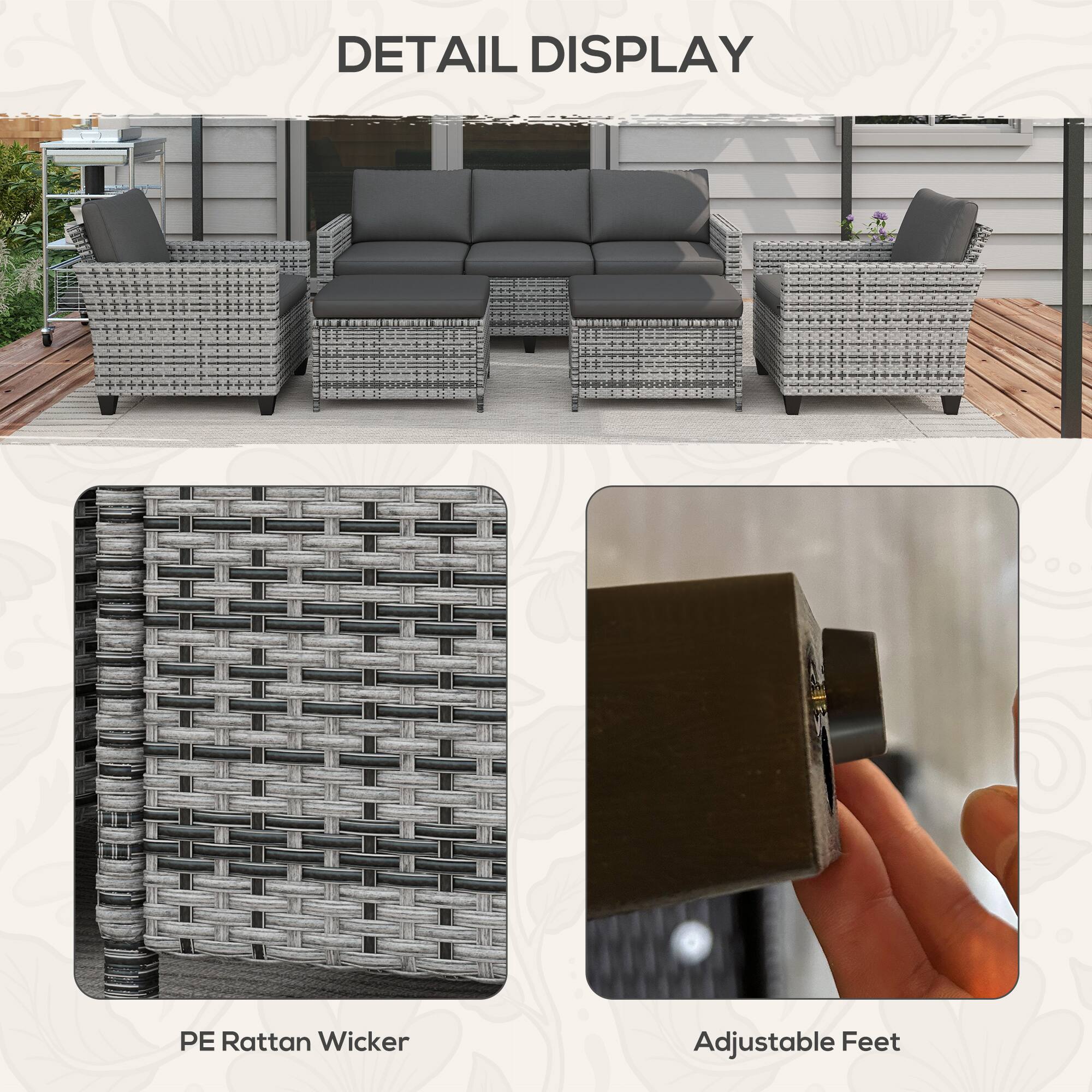 DETAIL DISPLAY

PE Rattan Wicker

Adjustable Feet