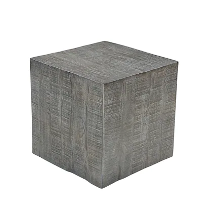 Front. Manhattan Lane - Rydan Side End Table | 19 Inch Square Block Top - Gray.