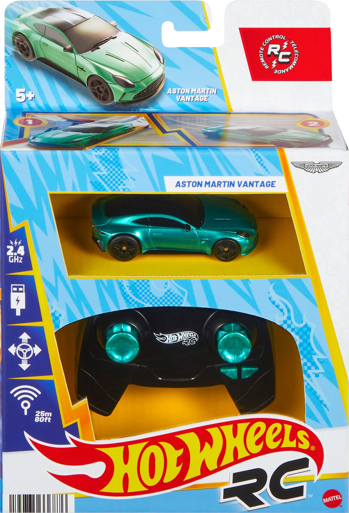 5+ ASTON MARTIN VANTAGE CONTROL R REMOTE ACOMAO C 1 2 ASTON MARTIN ASTON MARTIN VANTAGE 2.4 GHz HOLWHeeLS 25m 80ft WKeeL RC TM MATTEL